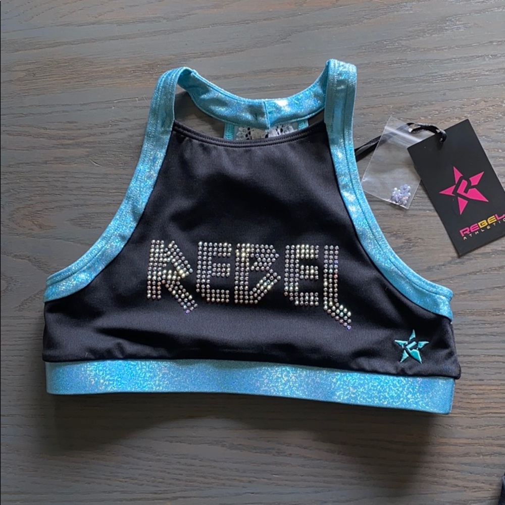 Rebel athletic youth girls sparkle sports bra. NWT